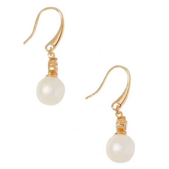 Kate Spade New York Pearls Of Wisdom - Dangle Pearl Rhinestone Drop Earrings - Picture 4 of 11
